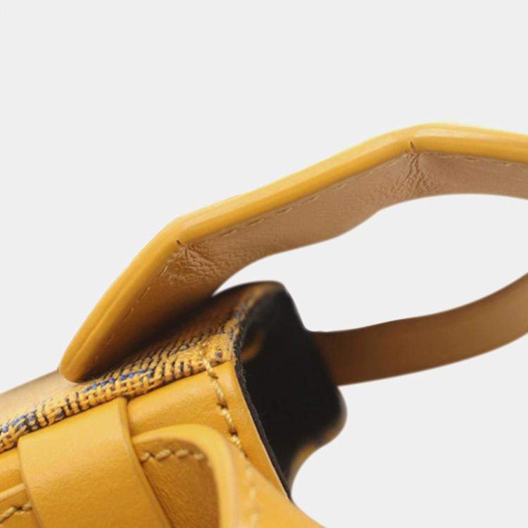 Pre Owned Dior Yellow Nano Oblique Lock Pouch Crossbody