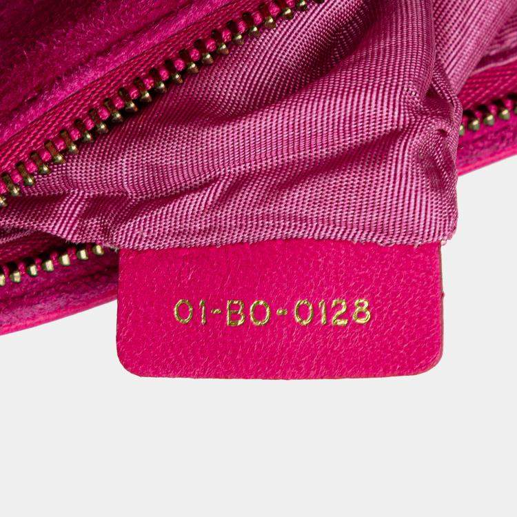 Pre Owned Dior Pink Lambskin Cannage DiorAddict Wallet on Chain