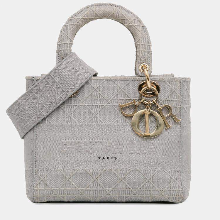 Pre Owned Dior Medium Canvas Cannage Lady D Lite