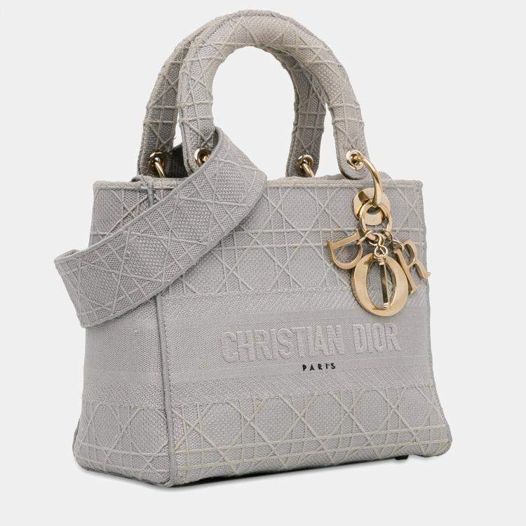 Pre Owned Dior Medium Canvas Cannage Lady D Lite