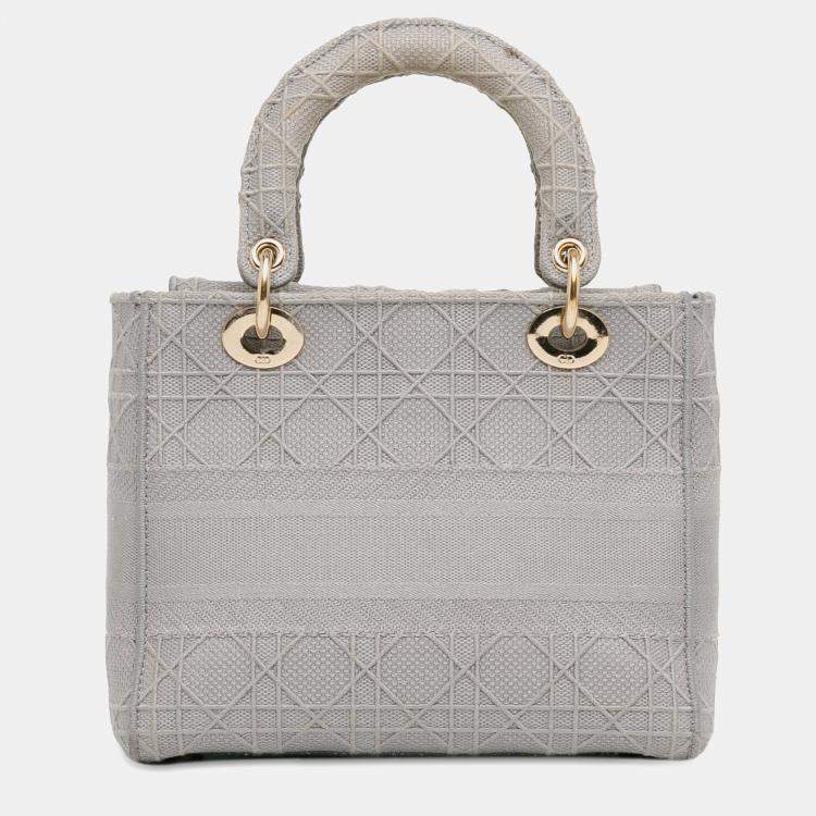 Pre Owned Dior Medium Canvas Cannage Lady D Lite