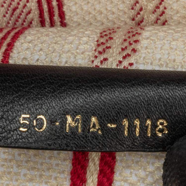 Pre Owned Dior Red Large Striped Book Tote