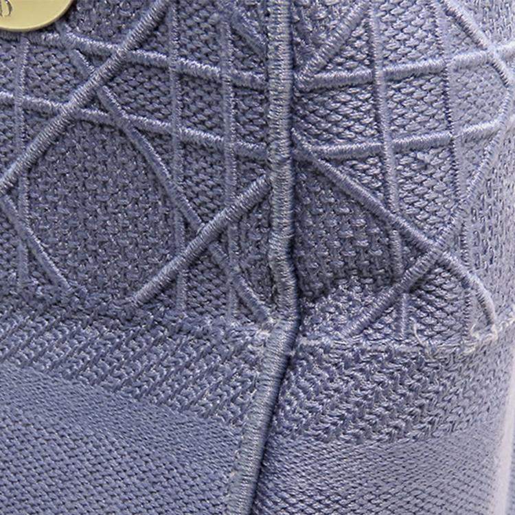 Pre Owned Dior Purple Medium Canvas Cannage Lady D Lite