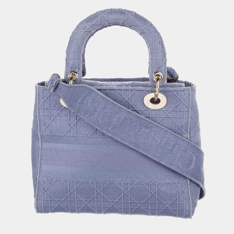 Pre Owned Dior Purple Medium Canvas Cannage Lady D Lite