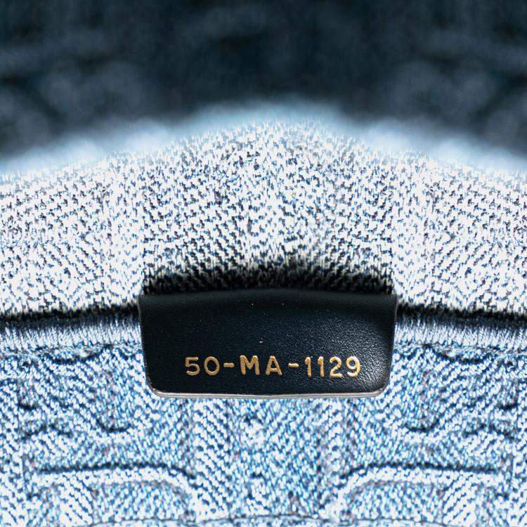 Pre Owned Dior Blue Large Oblique Denim Book Tote