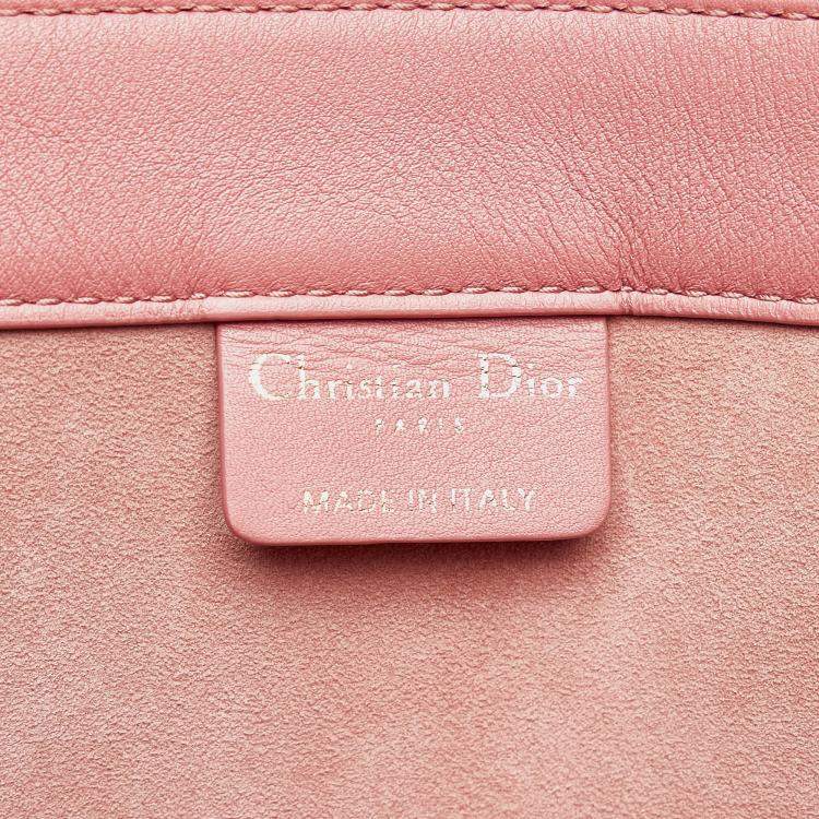 Pre Owned Dior Pink Medium Embossed Book Tote