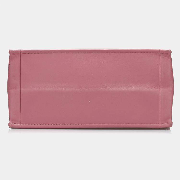 Pre Owned Dior Pink Medium Embossed Book Tote