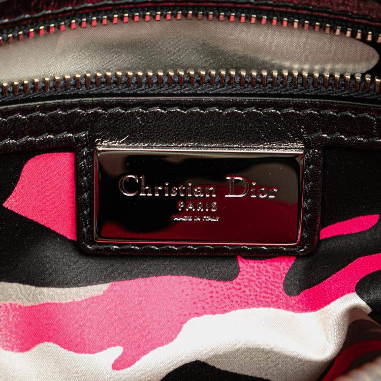 Pre Owned Anselm Reyle Medium Metallic Lambskin Cannage Lady Dior