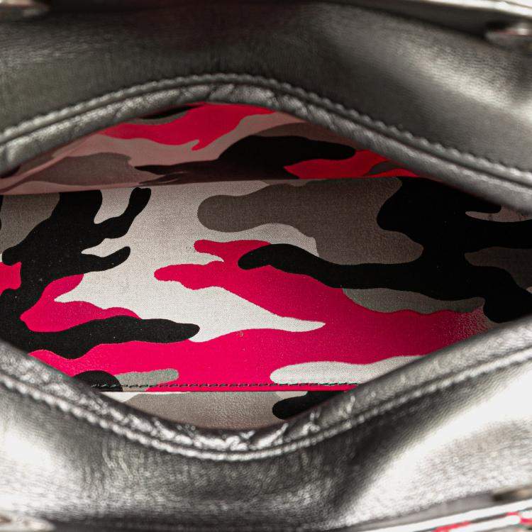 Pre Owned Anselm Reyle Medium Metallic Lambskin Cannage Lady Dior