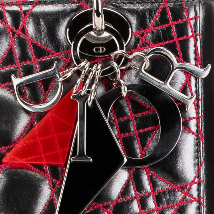 Pre Owned Anselm Reyle Medium Metallic Lambskin Cannage Lady Dior