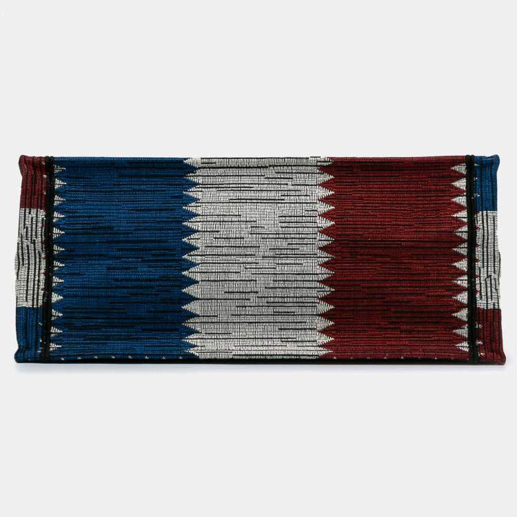 Pre Owned Dior Blue Large French Flag Book Tote