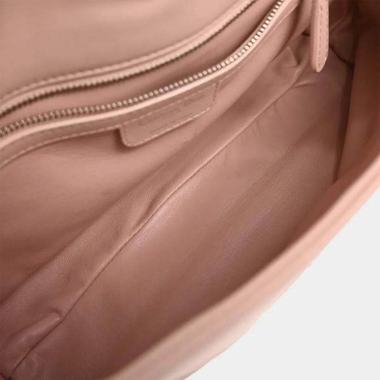 Pre Owned Dior Demi Lune Pink Leather Shoulder Bag
