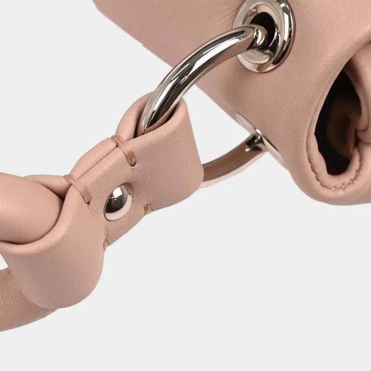 Pre Owned Dior Demi Lune Pink Leather Shoulder Bag