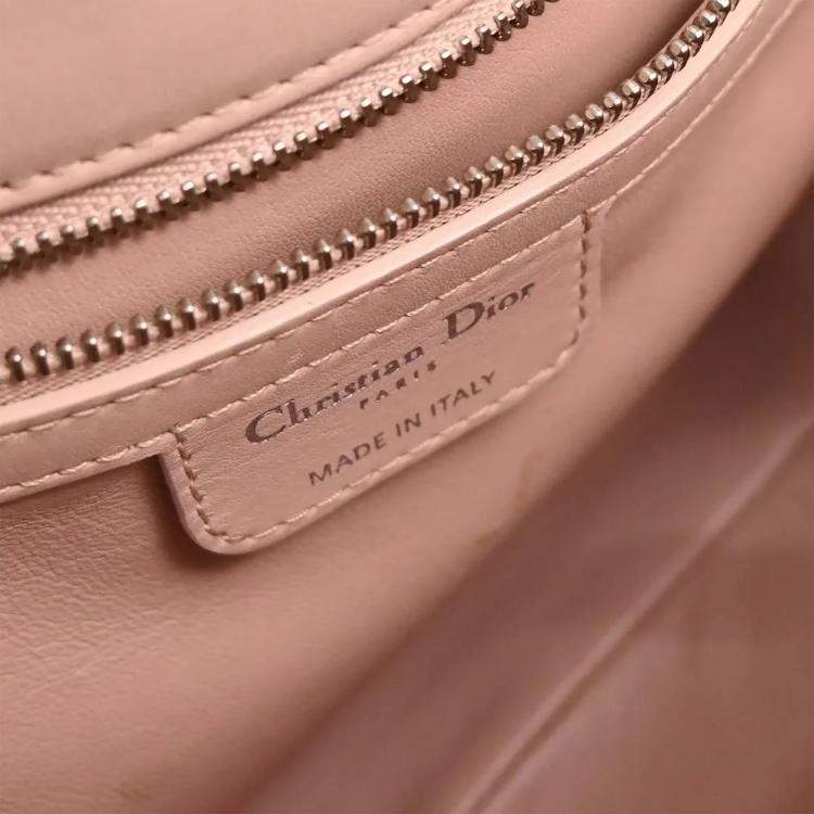 Pre Owned Dior Demi Lune Pink Leather Shoulder Bag