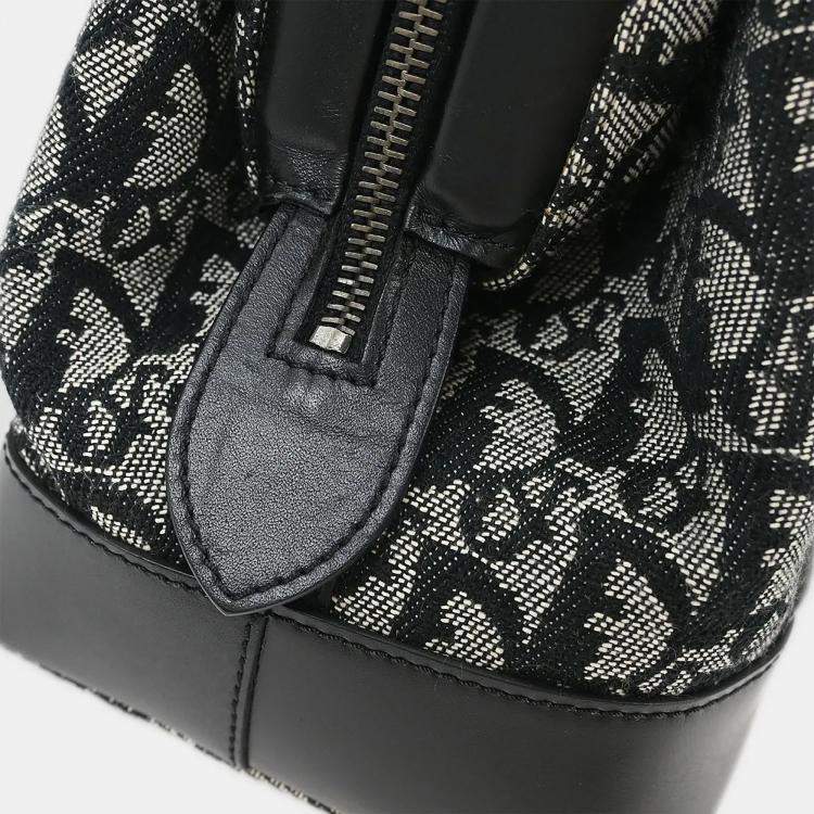 Pre Owned Dior Trotter Black Canvas Shoulder Bag