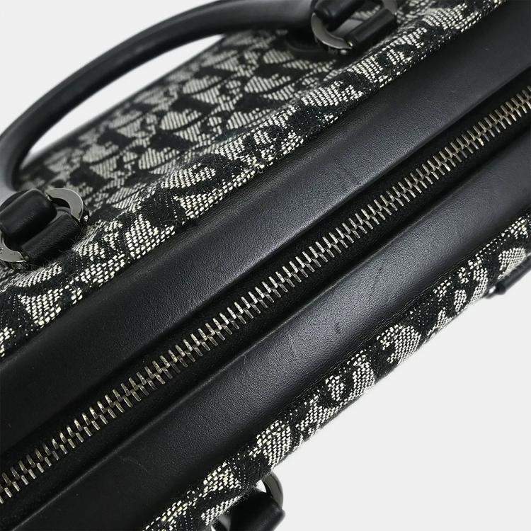 Pre Owned Dior Trotter Black Canvas Shoulder Bag