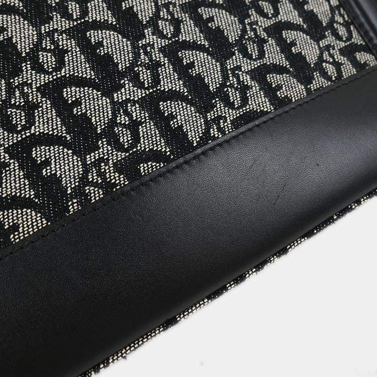 Pre Owned Dior Trotter Black Canvas Shoulder Bag