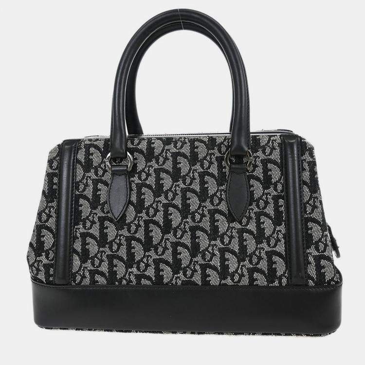 Pre Owned Dior Trotter Black Canvas Shoulder Bag