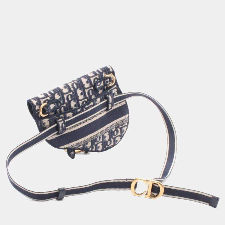 Pre Owned Dior Saddle Canvas, Leather Belt Bag