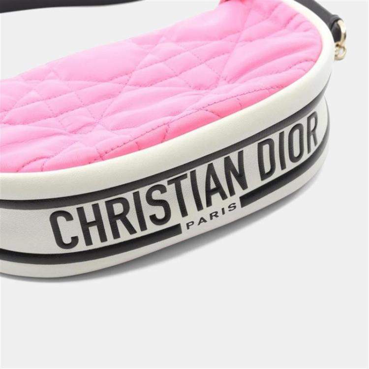 Pre Owned Dior Vibe Pink/White Leather Hobo Bag