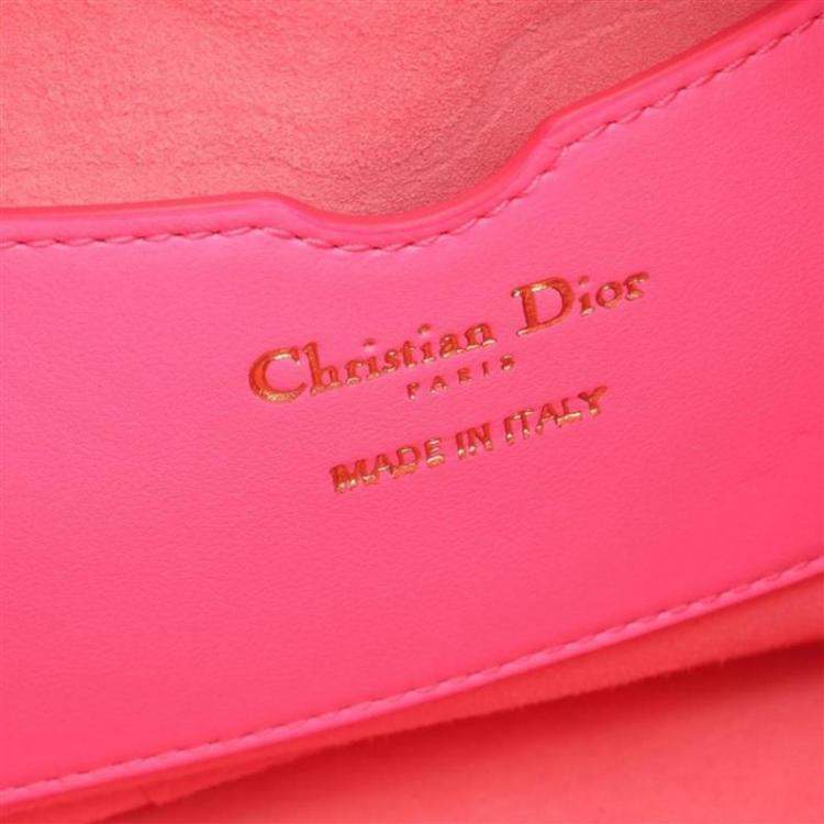 Pre Owned Dior Vibe Pink/White Leather Hobo Bag