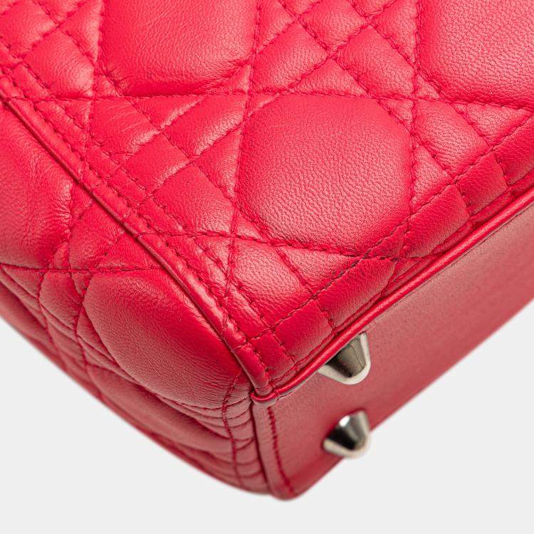Pre Owned Dior Pink Large Lambskin Cannage Lady Dior