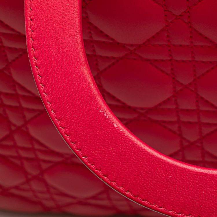 Pre Owned Dior Pink Large Lambskin Cannage Lady Dior