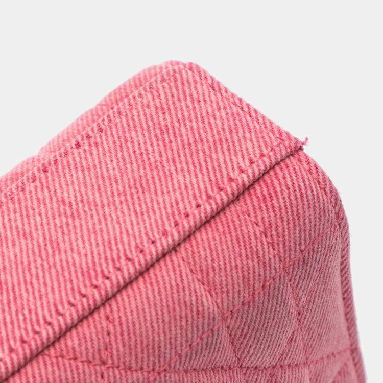 Pre Owned Dior Pink Medium Denim Macrocannage Lady D Joy