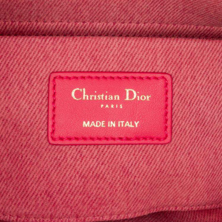 Pre Owned Dior Pink Medium Denim Macrocannage Lady D Joy