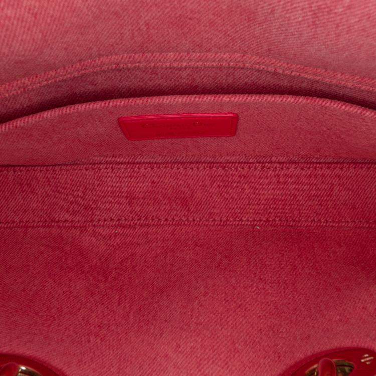 Pre Owned Dior Pink Medium Denim Macrocannage Lady D Joy