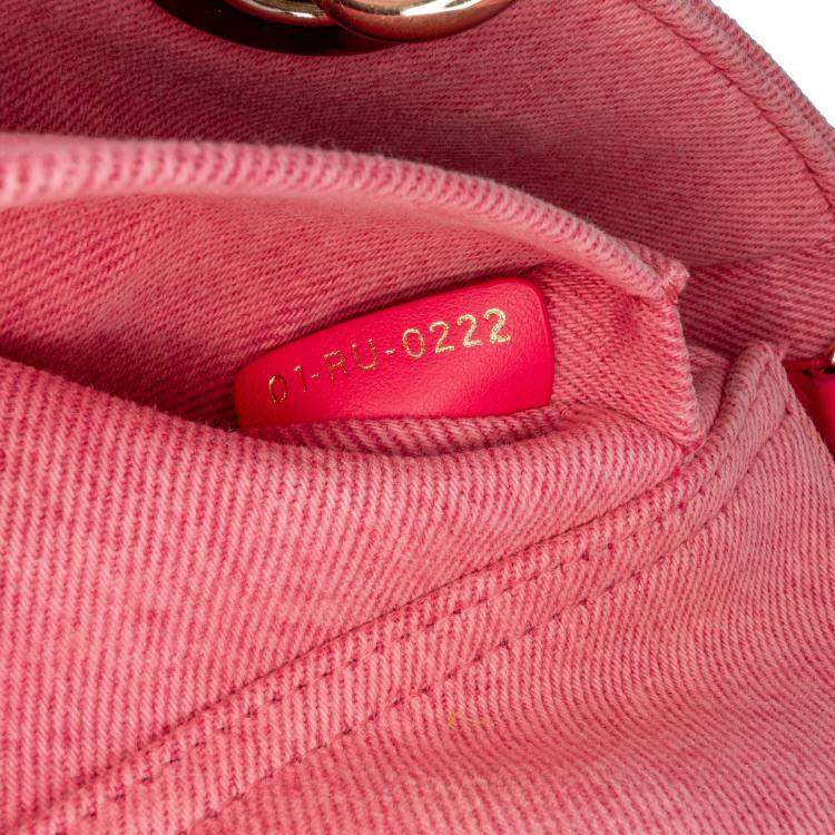 Pre Owned Dior Pink Medium Denim Macrocannage Lady D Joy