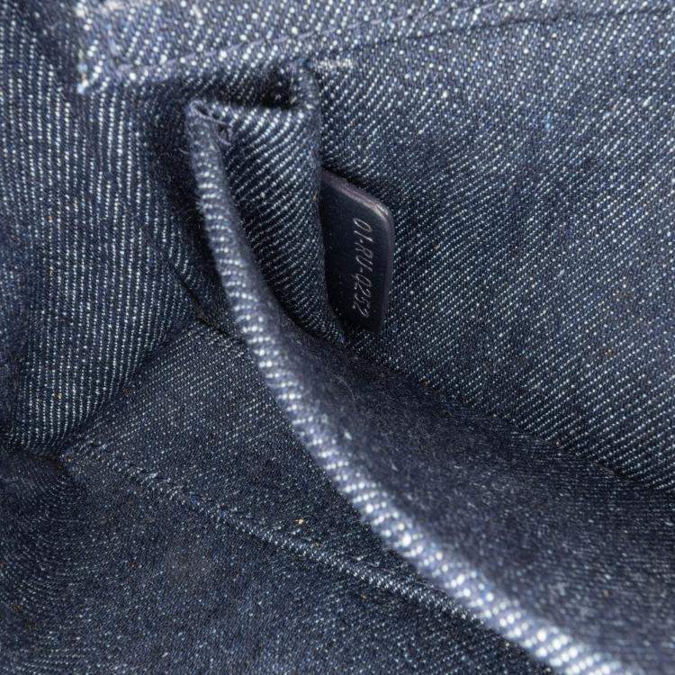 Pre Owned Dior Blue Medium Denim Cannage Eyelet Lady D Joy