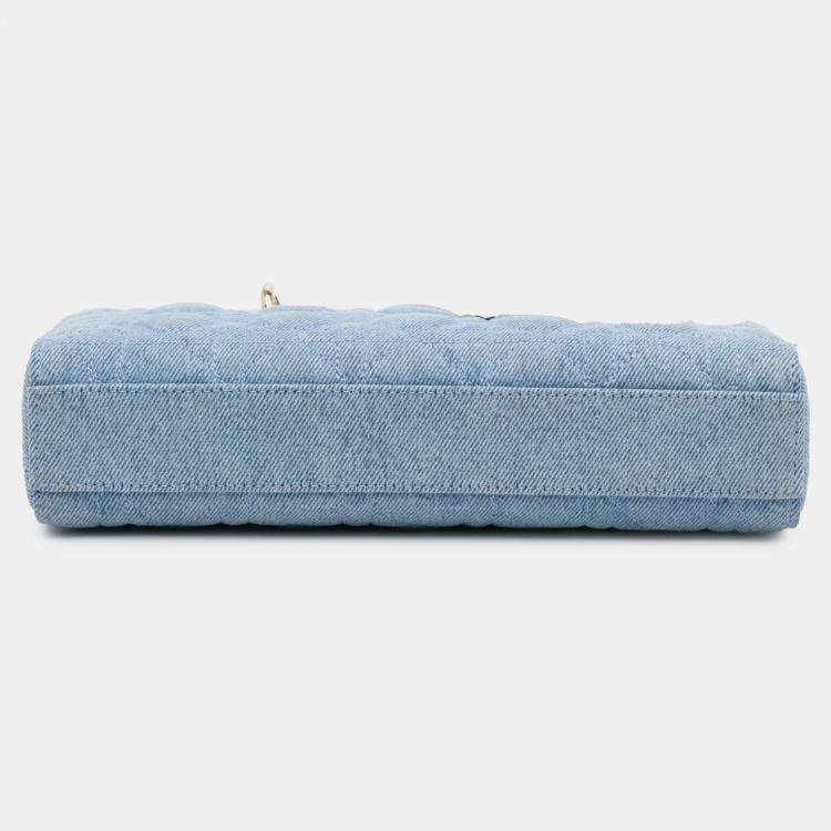 Pre Owned Dior Blue Medium Denim Cannage Lady D Joy