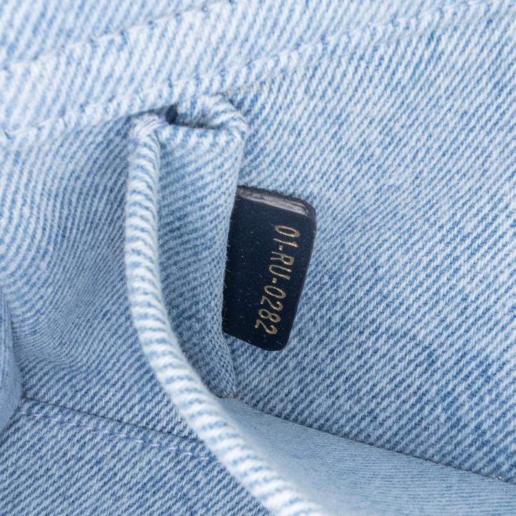 Pre Owned Dior Blue Medium Denim Cannage Lady D Joy