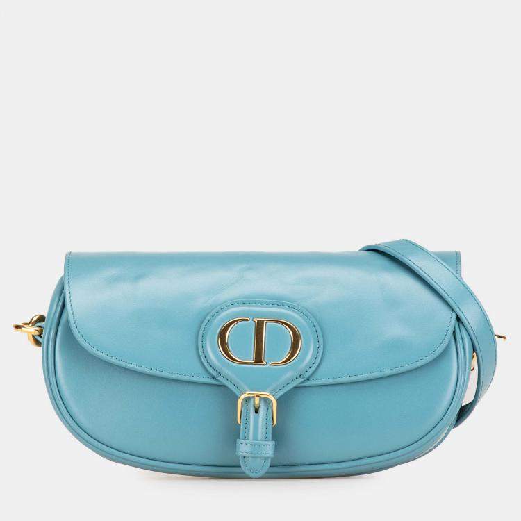 Pre Owned Dior Blue Calfskin Bobby East West Crossbody