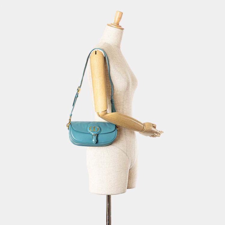 Pre Owned Dior Blue Calfskin Bobby East West Crossbody