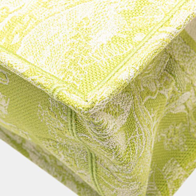 Pre Owned Dior Green Medium Canvas Embroidered Dioriviera Toile De Jouy Book Tote