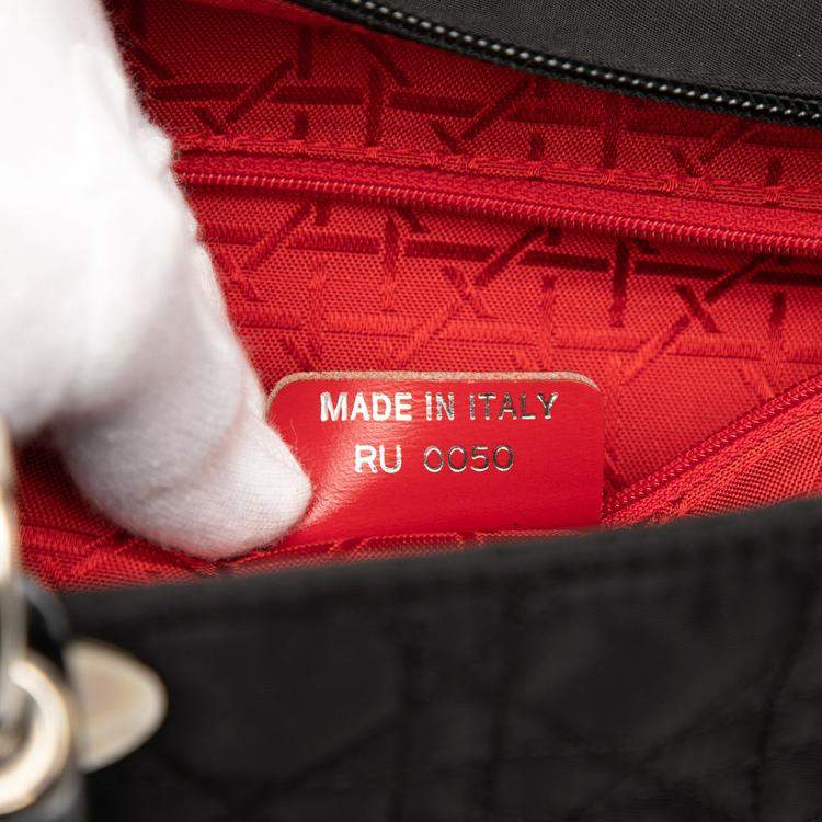 Pre Owned Dior Black Large Nylon Cannage Lady Dior