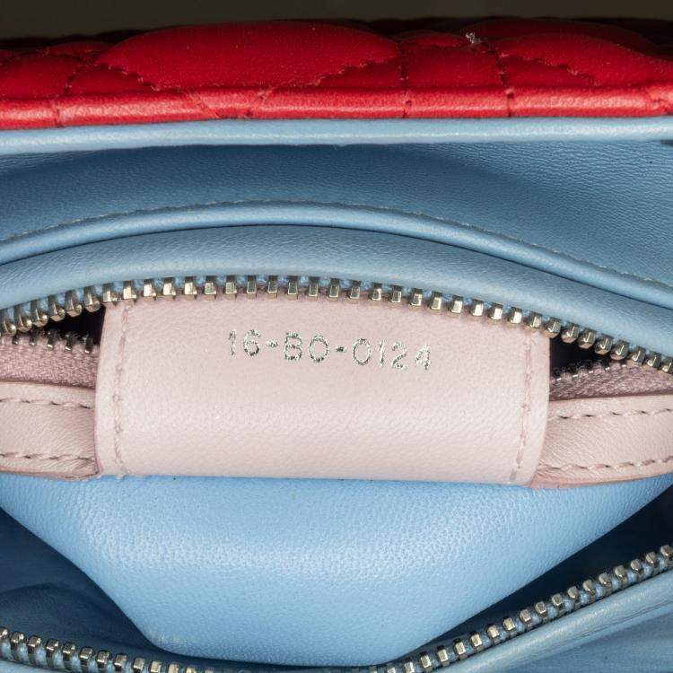 Pre Owned Dior Multicolor Medium Tricolor Lambskin Cannage Lady Dior