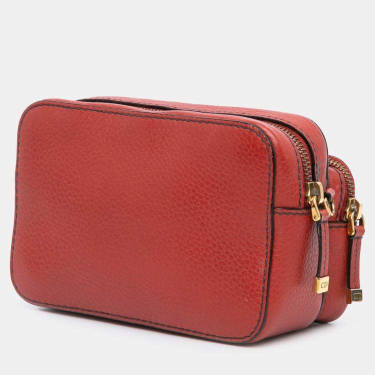 Pre Owned Dior Red Leather JAdior Camera Bag