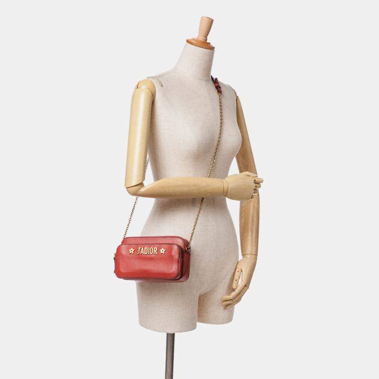 Pre Owned Dior Red Leather JAdior Camera Bag