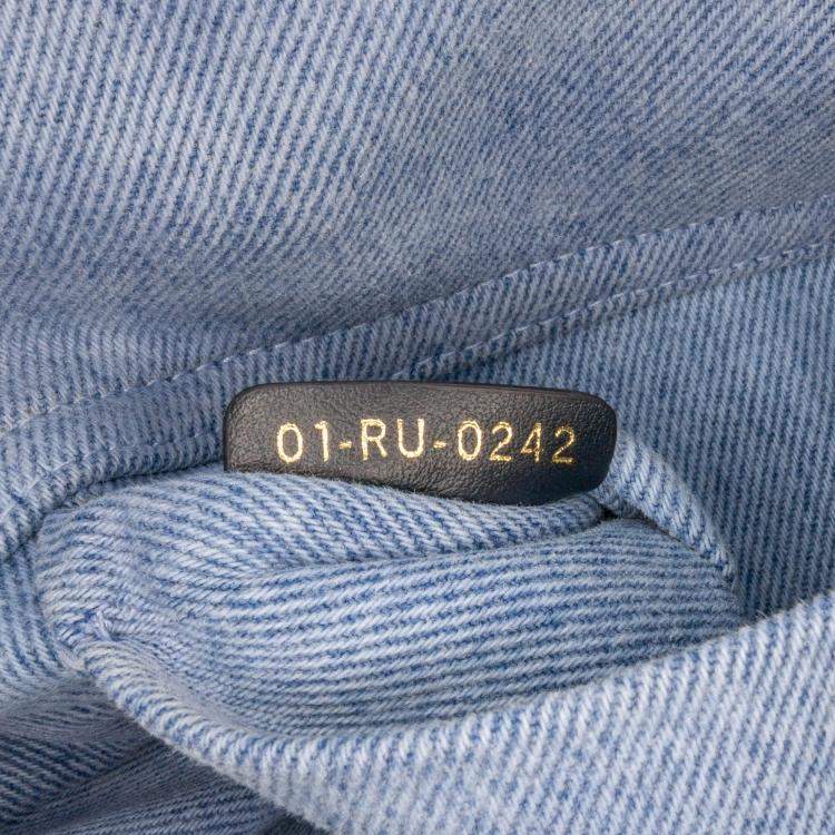 Pre Owned Dior Blue Small Denim Macrocannage Lady D Joy