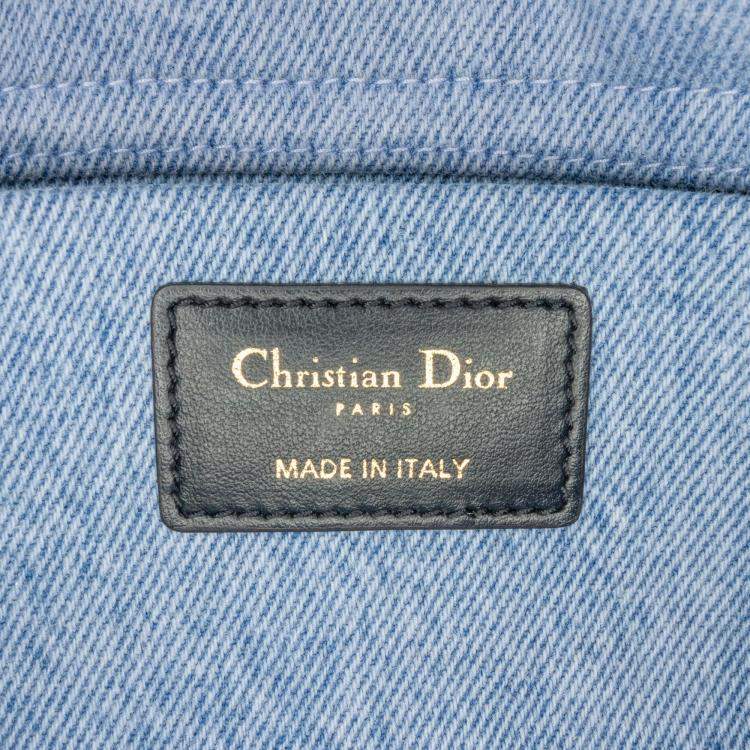 Pre Owned Dior Blue Small Denim Macrocannage Lady D Joy
