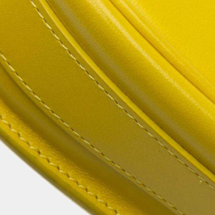 Pre Owned Dior Yellow Calfskin Bobby East West Crossbody