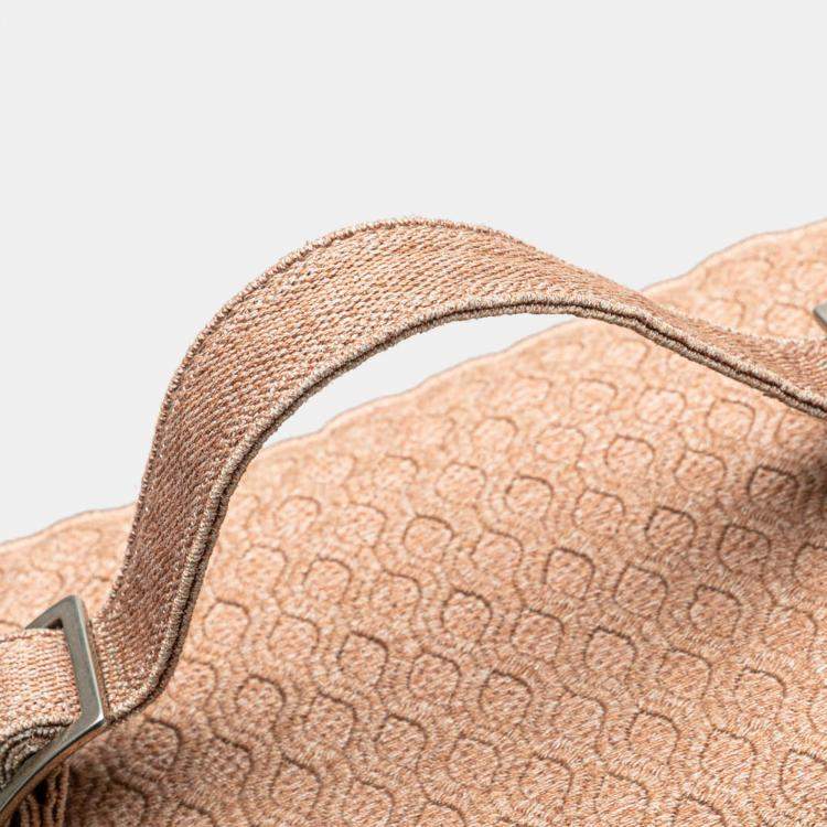 Pre Owned Dior Pink Mesh Embroidered Diortravel Vanity Case