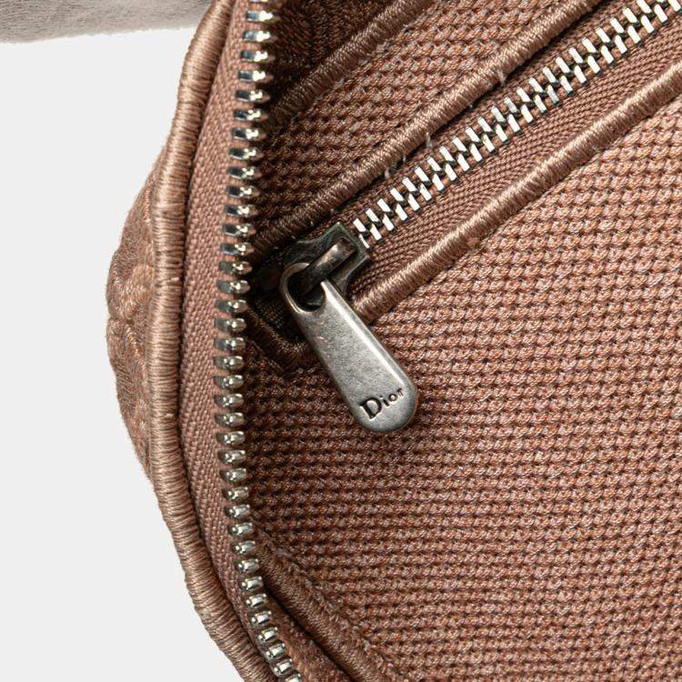 Pre Owned Dior Pink Mesh Embroidered Diortravel Vanity Case