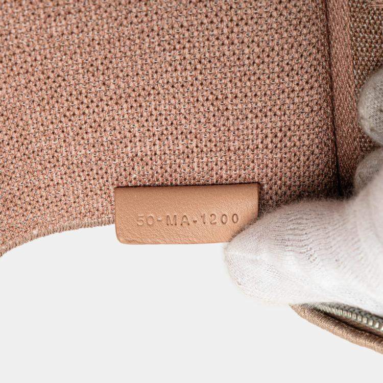 Pre Owned Dior Pink Mesh Embroidered Diortravel Vanity Case