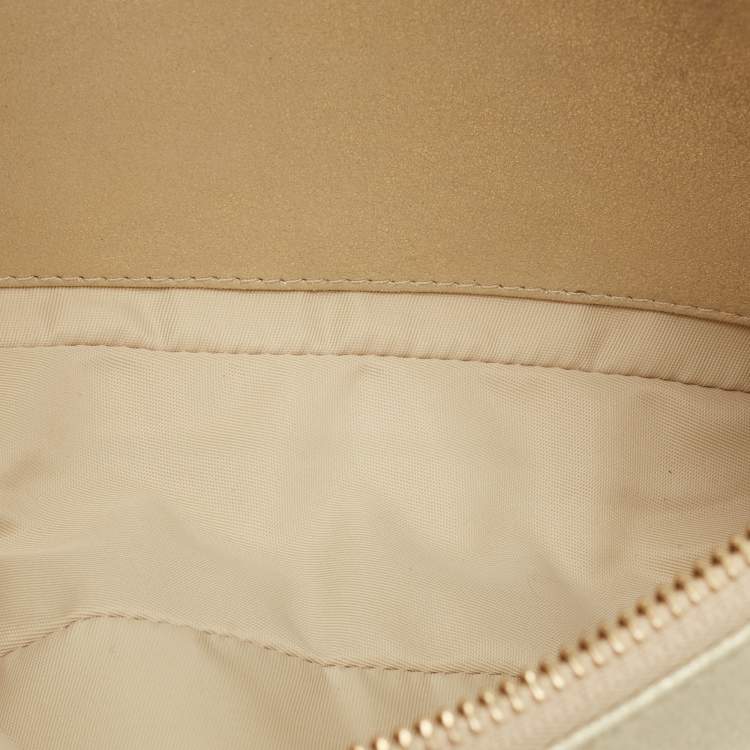 Pre Owned Dior Gold Shimmer Leather Chain Pochette Bag