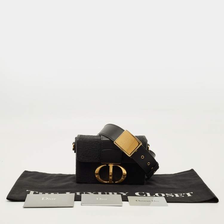 Pre Owned Dior Black Oblique Canvas and Leather 30 Montaigne Box Bag