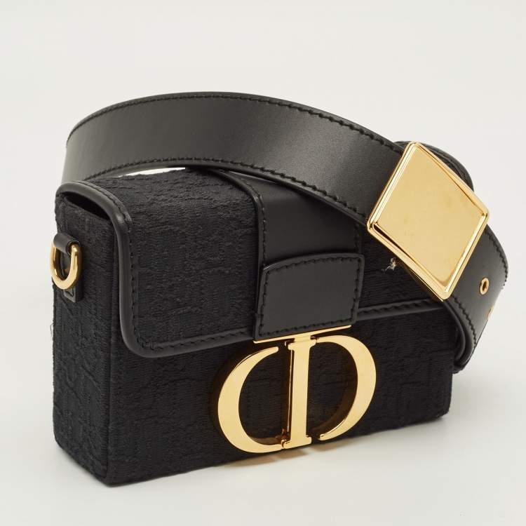 Pre Owned Dior Black Oblique Canvas and Leather 30 Montaigne Box Bag